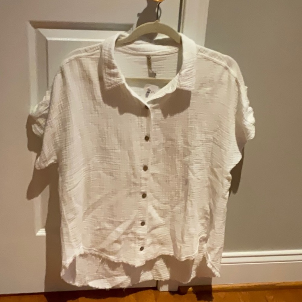 XCVI White button down top size medium